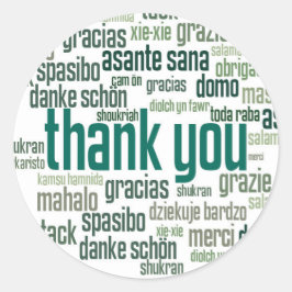 Gracias pegatina de sello para sobres verde colori