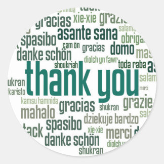 Gracias pegatina de sello para sobres verde colori