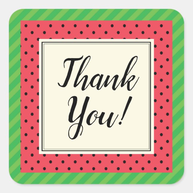 Gracias pegatina de sobre de fruta de la sandía (Anverso)