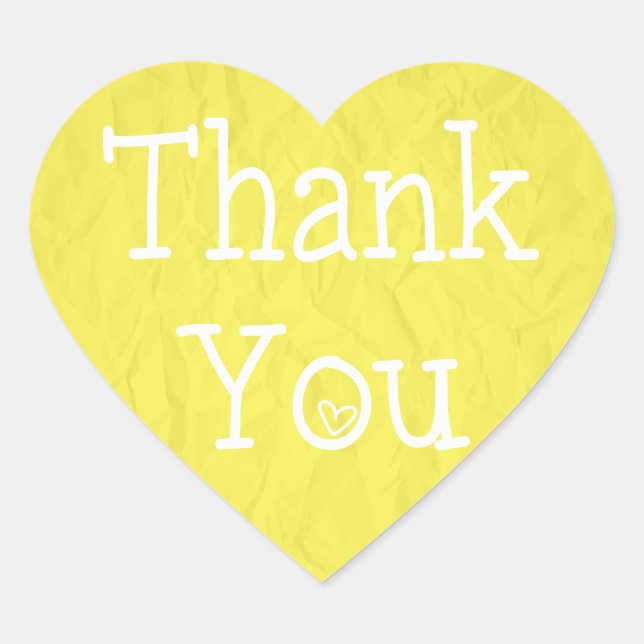 Gracias Pegatina del corazón amarillo (Anverso)