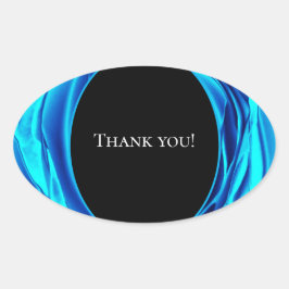 Gracias Pegatina - Diseño de Rosa azul metálico