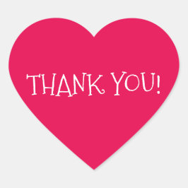 Gracias pegatina en forma de corazón