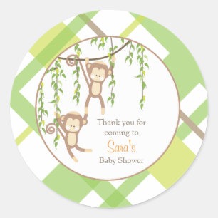 Gracias pegatina gemelo de Baby Shower de los