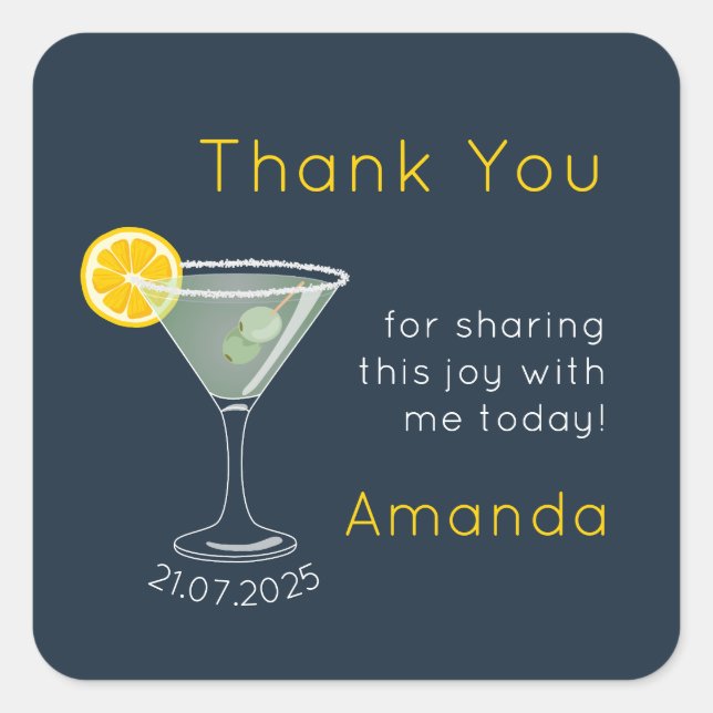 Gracias Pegatina - Margarita Cocktail Tema (Anverso)