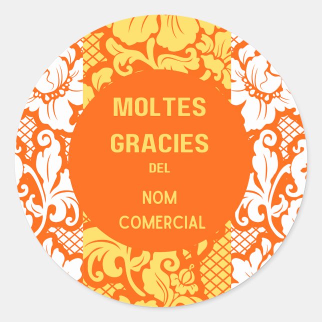 "Gracias" pegatina - "moltes gràcies" - Diseño 2 (Anverso)