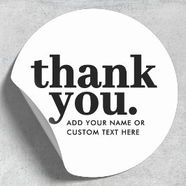 Gracias Pegatina | Negro y blanco retro