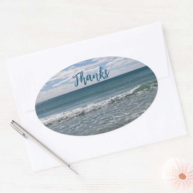 Gracias Pegatina Oval (Sobre)