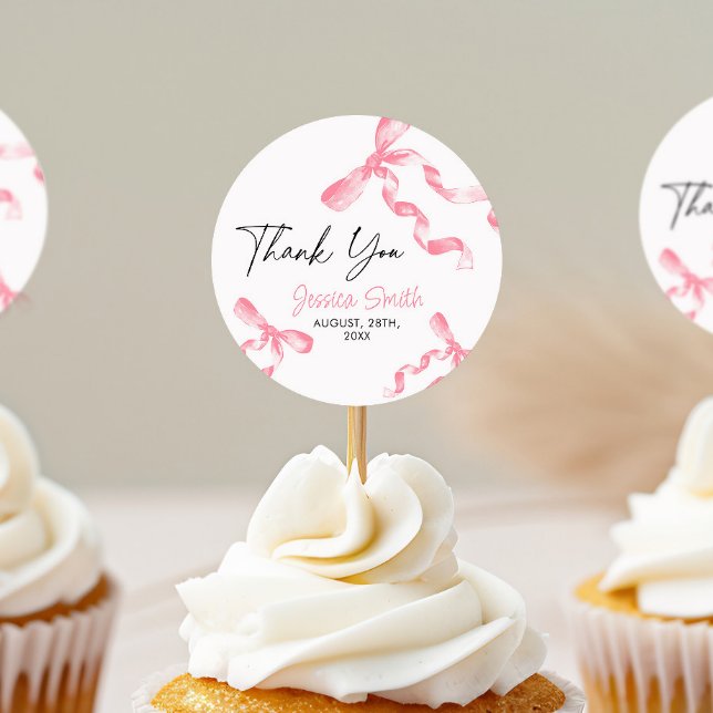 Gracias Pegatina Pink Bow (Subido por el creador)