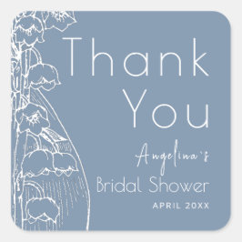 Gracias pegatina por la ducha de novia.