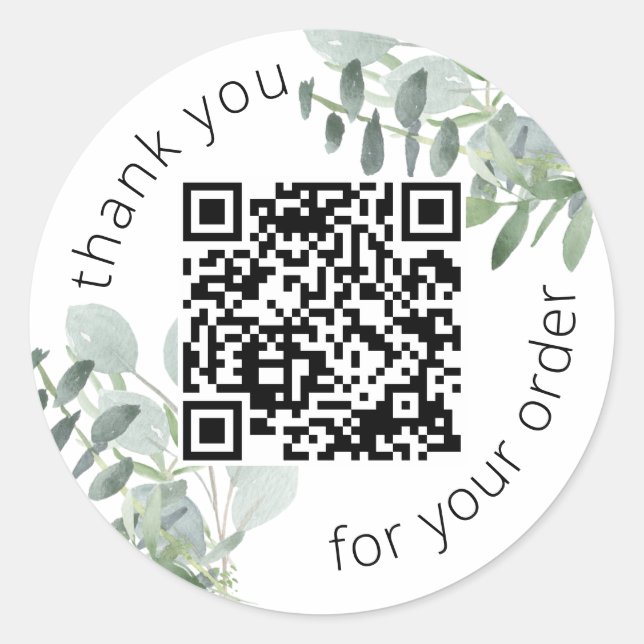Gracias Pegatinas con el código QR Personalizado (Anverso)