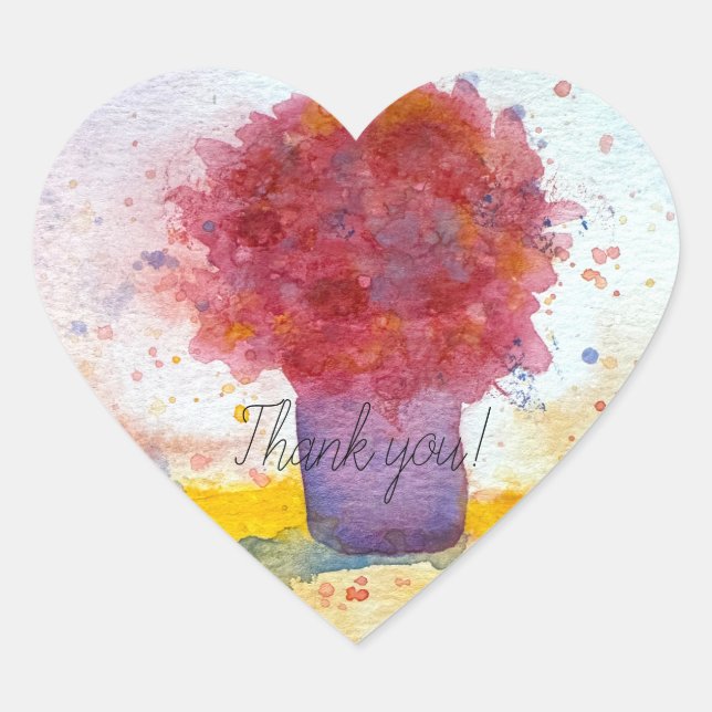 Gracias Pegatinas con forma de corazón (Anverso)