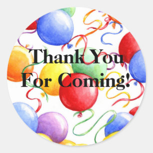 Gracias Pegatinas Cumpleaños Party Balloons Roun