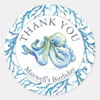 Gracias Pegatinas Cute Under Sea Birthday