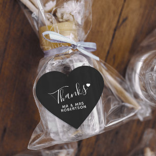 Gracias pegatinas de agradecimiento boda corazón b