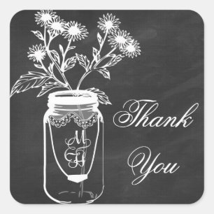 gracias pegatinas de chalkboard mason jar