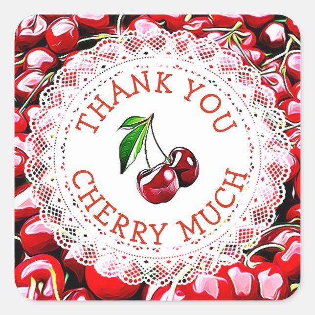 Gracias Pegatinas de Cherry Many Cherries (Anverso)