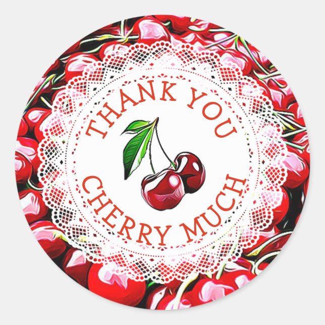 Gracias Pegatinas de Cherry Many Cherries (Anverso)