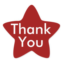 Gracias Pegatinas de fondo rojo