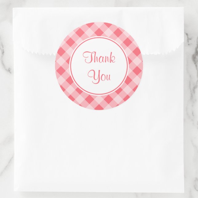 Gracias Pegatinas de Gingham Kitchen (Bolso)