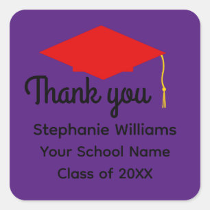 Gracias, Pegatinas de Graduación Roja.