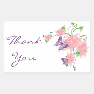 Gracias Pegatinas De Mariposa Floral De Lilies Ros