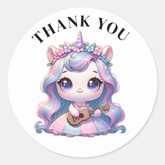 Gracias Pegatinas de Unicorn (Anverso)