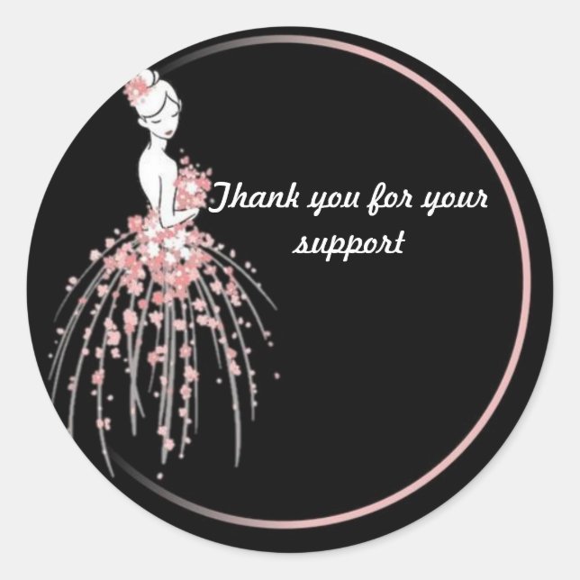 Gracias Pegatinas - Diseño de Vestidos Florales Ro (Anverso)