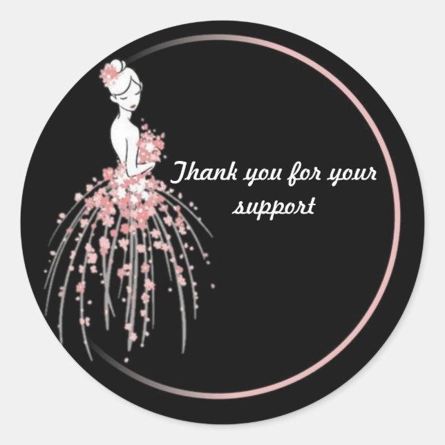 Gracias Pegatinas - Diseño de Vestidos Florales Ro (Anverso)