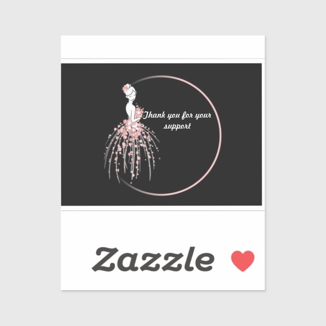 Gracias Pegatinas - Diseño de Vestidos Florales Ro (Hoja)