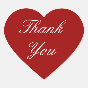 Gracias Pegatinas en el corazón rojo