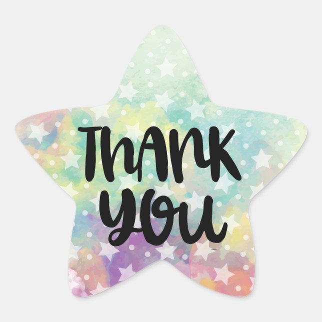 Gracias pegatinas estrellas (Anverso)