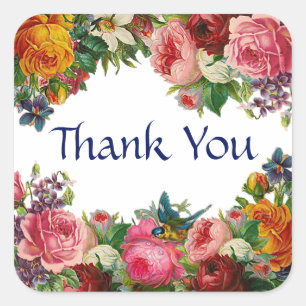 Gracias Pegatinas Floral Burgundy Rosas