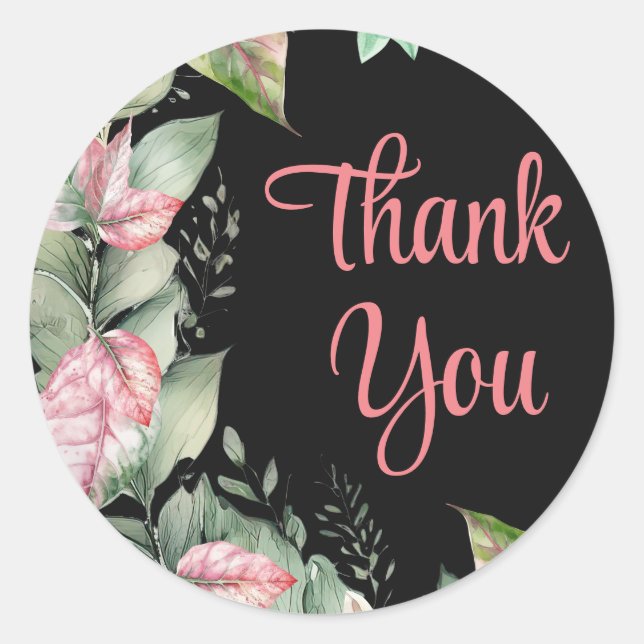 Gracias Pegatinas Floral Flare Round (Anverso)