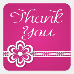 Gracias Pegatinas Purple White Floral Lace / Sello