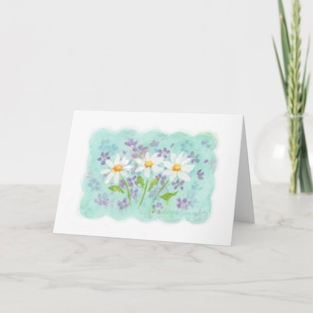 Gracias, Pequeña Tarjeta De Saludo De Daisies (Anverso)