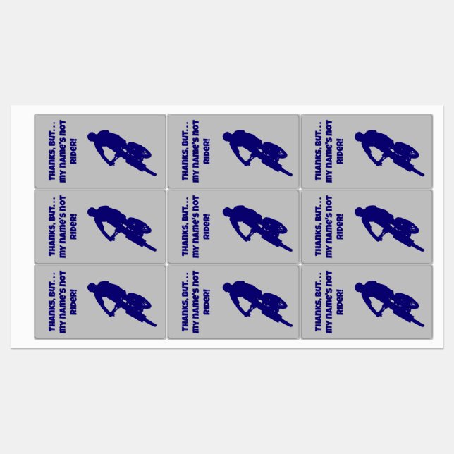 Gracias, pero mi nombre no es pegatinas de ciclism (Hoja)