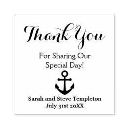 Gracias Personalizado Boda Náutico Sello de caucho