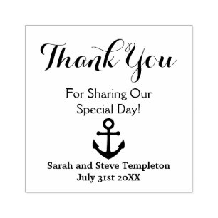 Gracias Personalizado Boda Náutico Sello de caucho