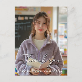 Gracias personalizado de graduación foto 2 postal