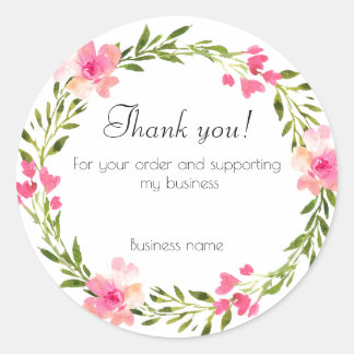 gracias personalizado pegatina de ira floral por o