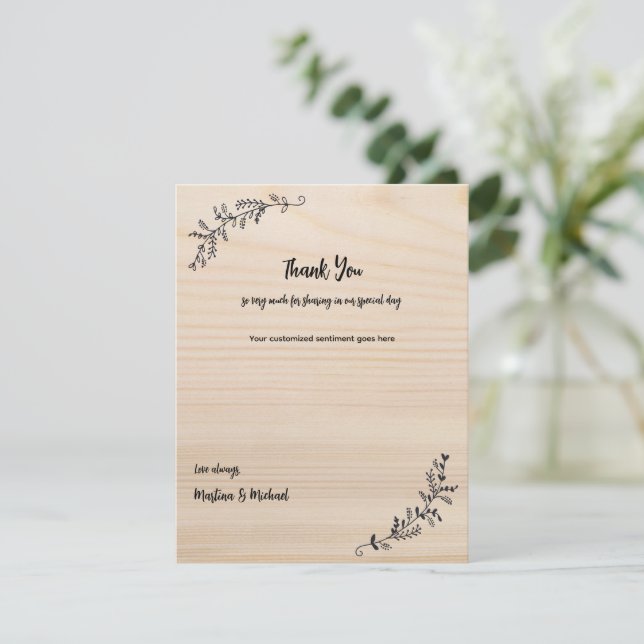 Gracias personalizados de la tarjeta de matrimonio (Anverso de pie)