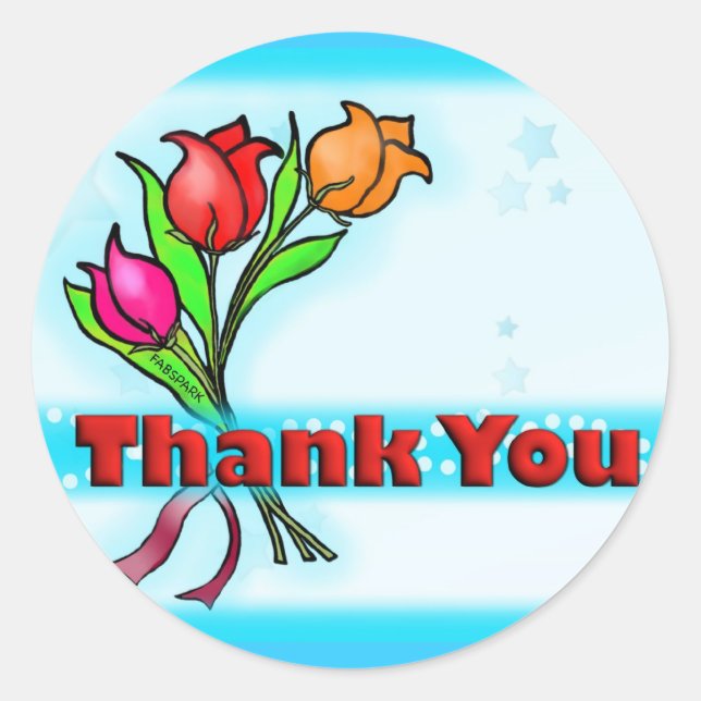 GRACIAS personalizados lindos pegatinas de flores (Anverso)