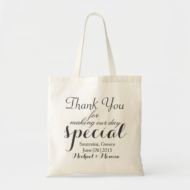 Gracias personalizó la bolsa de asas del regalo (Frente)