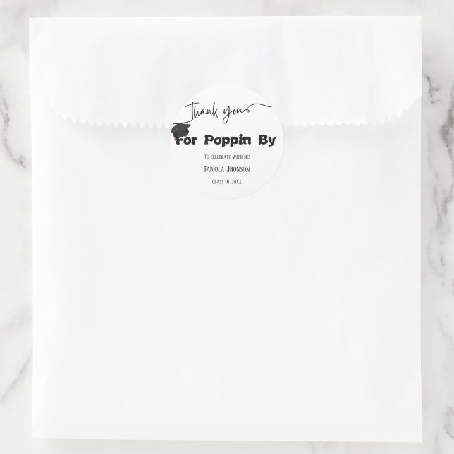 Gracias popin por pegatina de graduación, palomita (Bolso)
