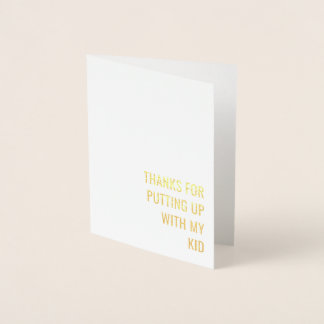 "Gracias por aguantar la tarjeta de mi hijo"