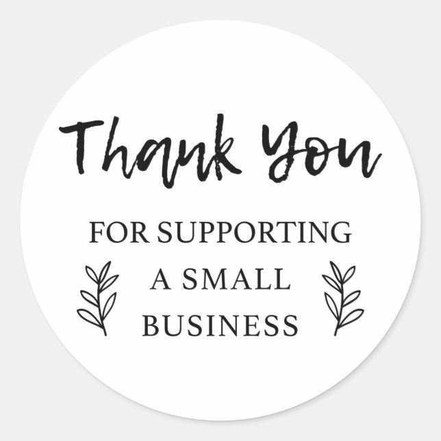 Gracias Por Apoyar La Etiqueta De Pequeña Empresa (Anverso)