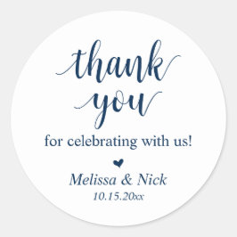 Gracias por celebrar con nosotros Boda Pegatina