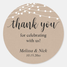 Gracias por celebrar con nosotros Boda Pegatina