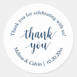 Gracias por celebrar con nosotros Boda Pegatina