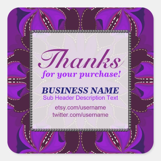 Gracias por comprar Purple Business Pegatina (Anverso)
